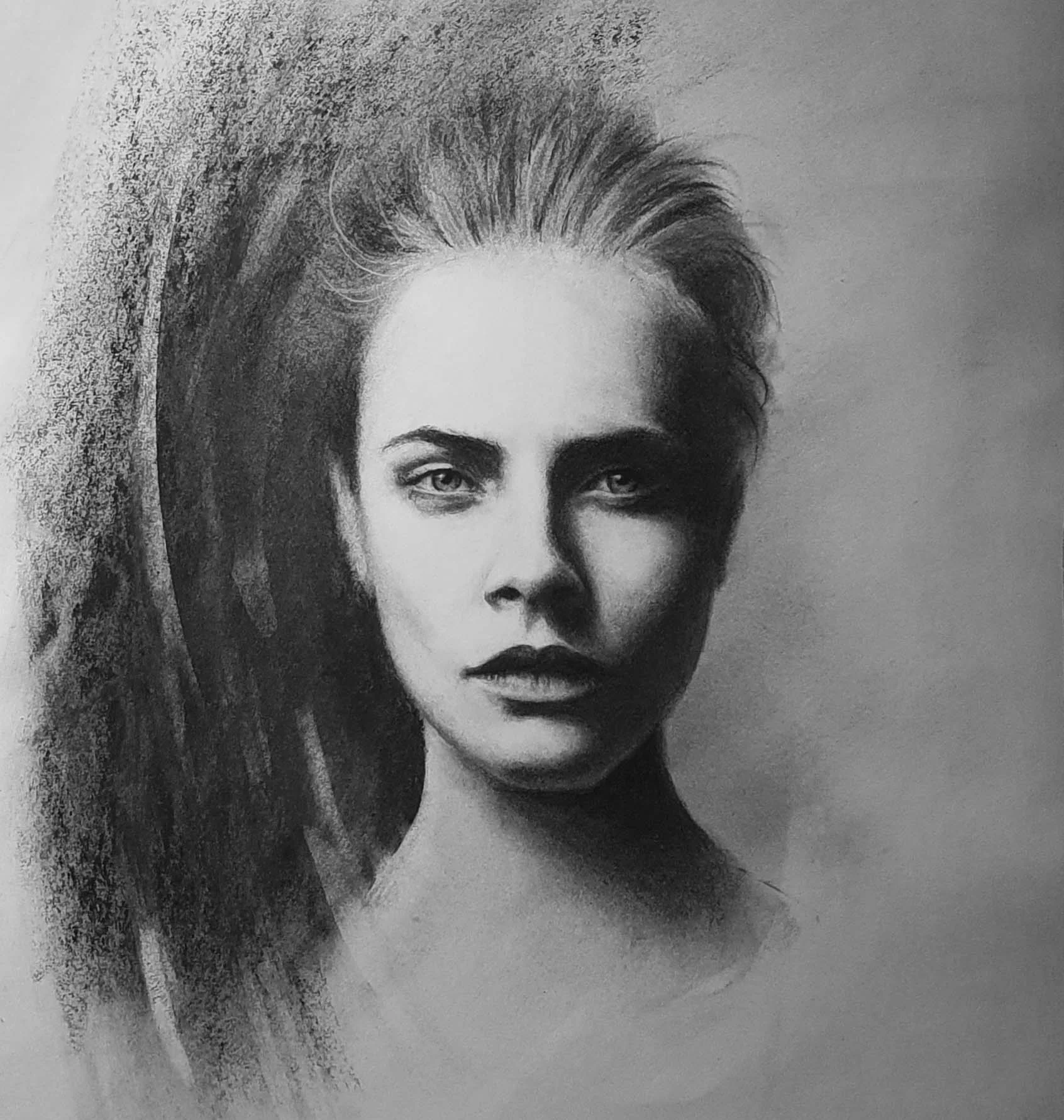 Cara_Delevingne charcoal by james treweek